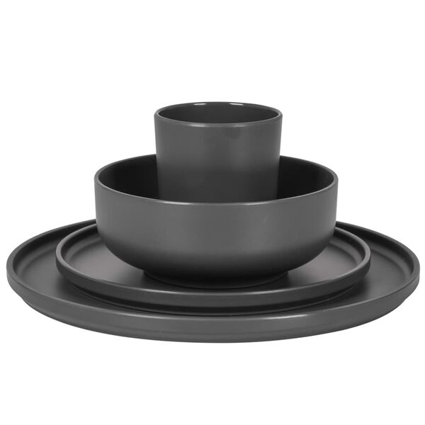 Bo-Camp Servisesett i 16 deler Patom melamin antrasitt