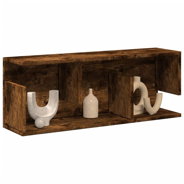 vidaXL Veggskap 80x20x30 cm røkt eik konstruert tre