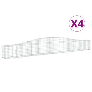 vidaXL Gabionkurver buede 4 stk 400x30x40/60 cm galvanisert jern
