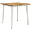 vidaXL Spisebord med levende kant 60 x 55 x 75 cm Solid akasietre Hvit