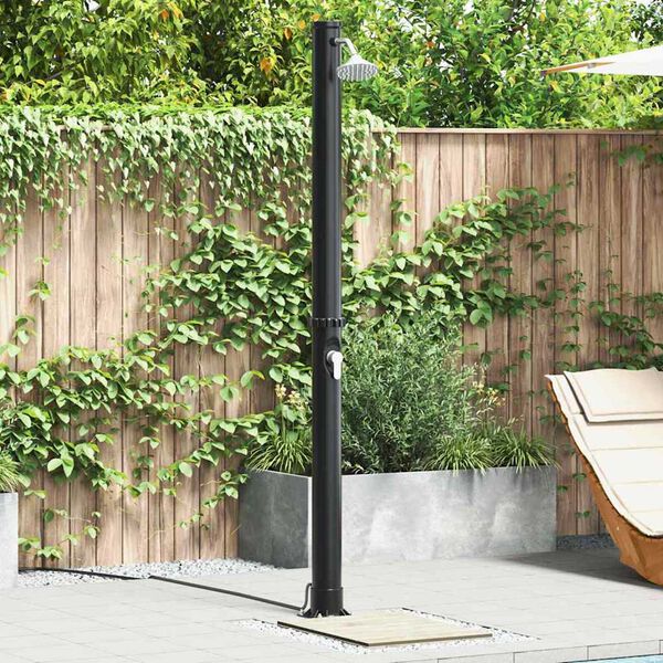 vidaXL Utendørs Soldusj Svart 217 cm PVC og Aluminium