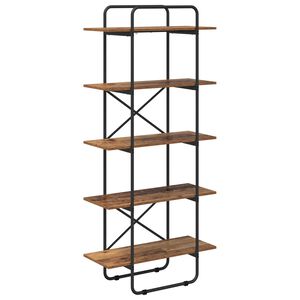 vidaXL Bokhylle 5 niv&aring;er 60 x 35 x 175,5 cm PB Eiketre