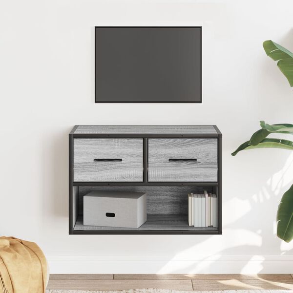 vidaXL TV-benk grå sonoma 60x31x39,5 cm konstruert tre og metall