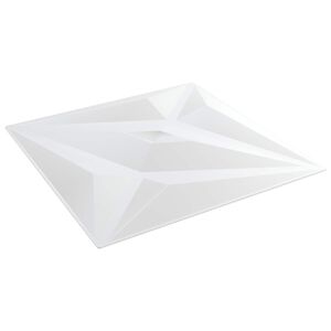 vidaXL Veggpaneler 12 stk. 50 x 50 cm Hvit Star XPS Skum