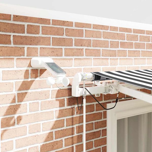 vidaXL Automatisk uttrekkbar markise LED antrasitt og hvit 300x250 cm