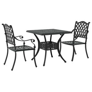 vidaXL Hagebordsett 3 pcs Svart St&oslash;pt aluminium