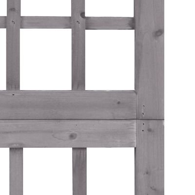 vidaXL Romdeler/espalier 5 paneler heltre gran grå 201,5x180 cm