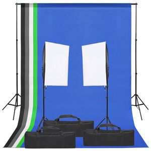 vidaXL Fotostudiosett med lyssett og bakgrunn