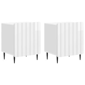 vidaXL Nattbordskap 2 stk. H&oslash;gglans hvit 43 x 34,5 x 52 cm