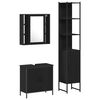 vidaXL Baderomsspeilskap 3 stk. Svart 33 x 33 x 185,5 cm