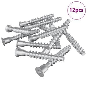 vidaXL Confirmatskruer 12 pcs s&oslash;lv &Oslash;7 x 50 mm Metall