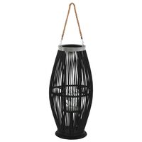 vidaXL Hengelanterne for stearinlys bambus svart 60 cm
