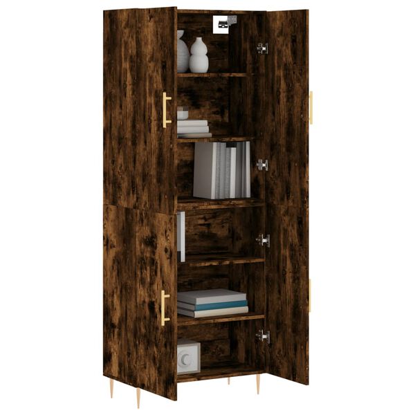 vidaXL Highboard r&oslash;kt eik 69,5x34x180 cm konstruert tre
