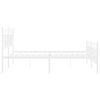 vidaXL Sengeramme i metall med hode- og fotgavl hvit 150x200 cm