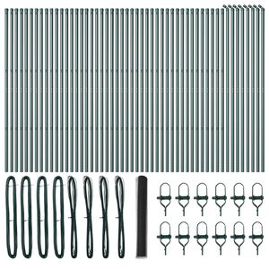 vidaXL Sekskantet gjerde grunstift 100 x 1,2 m PVC-belagt st&aring;l Gr&aring;