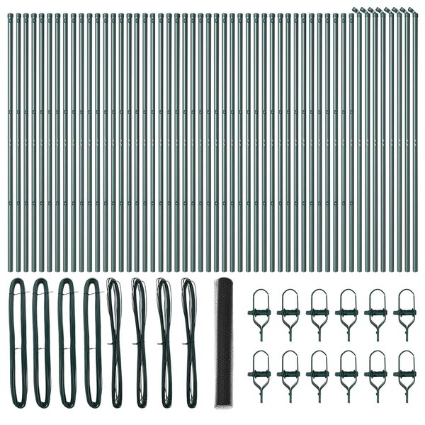 vidaXL Gjerde med innlegg. Grå 1.2 x 100 m PVC-belagt stål