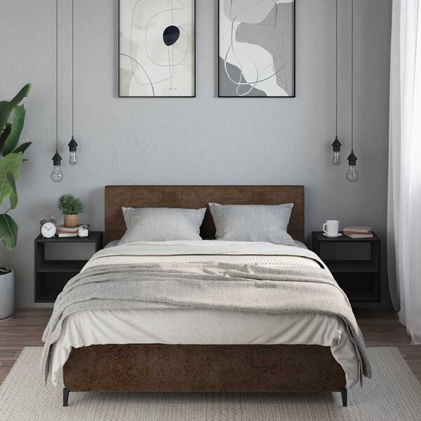 vidaXL Veggmonterte nattbord 2 stk svart 40x31x39,5 cm