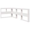 vidaXL Bokhylle sengegavl L-formet hvit 75 cm heltre furu