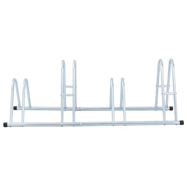 vidaXL Sykkelstativ for 4 sykler gulv frittst&aring;ende galvanisert st&aring;l