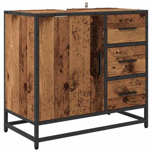 vidaXL Baderomsskap med skuff Gamle tre 65 x 33 x 60 cm Konstruert tre