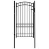 vidaXL Gjerdeport Emmen med buet topp st&aring;l 100x123,5 cm svart