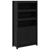 vidaXL Highboard svart 80x35x154 cm heltre furu