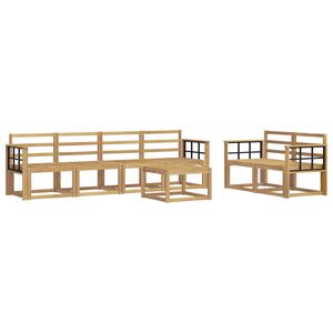 vidaXL Utend&oslash;rs sofa-sett 7 pcs Hvit 59 x 59 x 37 cm Solid akasietre