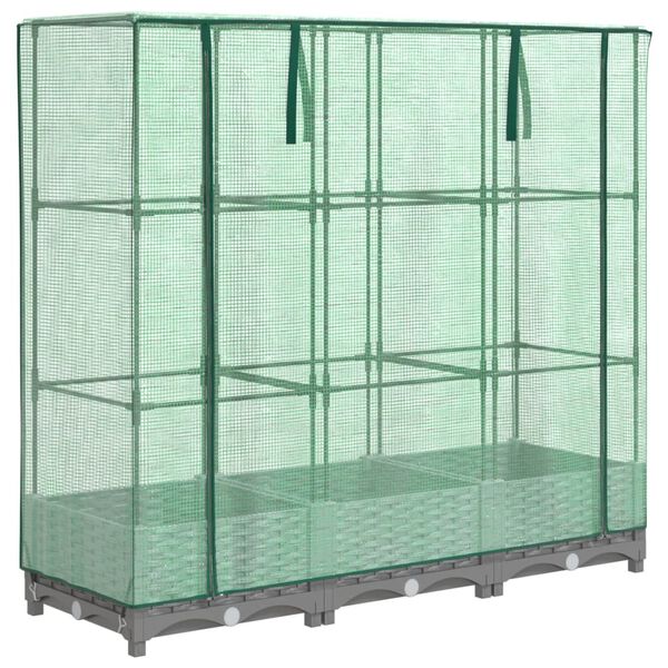 vidaXL Høyseng med drivhustrekk rottingutseende 120x40x123 cm