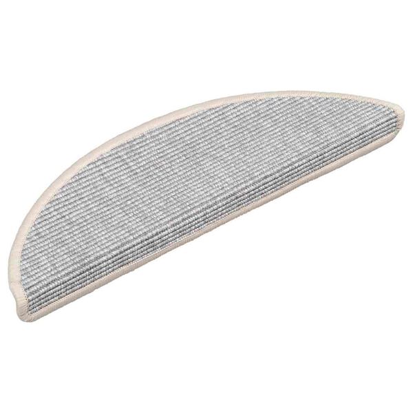 vidaXL Trappematter 15 stk 56x17x3 cm sølvfargede halvrund