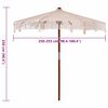 vidaXL Makrame Parasol Krem 252.5 x 252.5 x 260 cm Bomull og teaktre