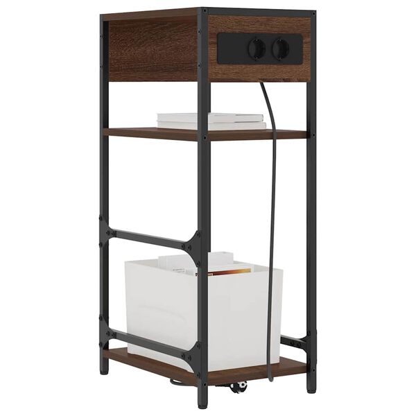 vidaXL Nattbordskap Brun Eik 40 x 27 x 76 cm Konstruert tre