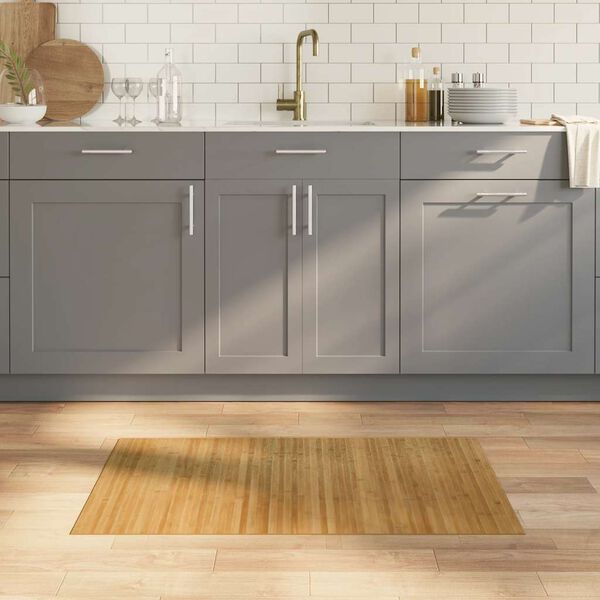 vidaXL Teppe rektangul&aelig;r naturell 60x100 cm bambus