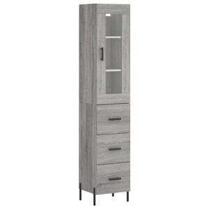 vidaXL Highboard gr&aring; sonoma 34,5x34x180 cm konstruert tre