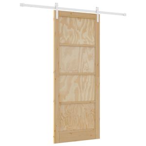 vidaXL Skyved&oslash;r Naturlig og Hvit 86 x 211 cm Heltre furu