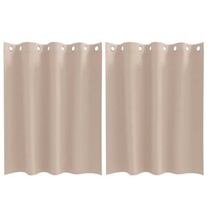 vidaXL Mørkleggende Gardiner med Ringer 2 pcs Gråbrun 140 x 140 cm