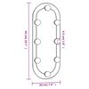 vidaXL Veggspeil med LED-lys 20x50 cm glass oval