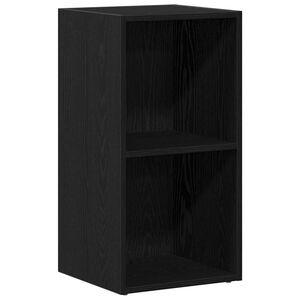 vidaXL LP Oppbevaringsboks svart eik 71x34x36 cm konstruert tre