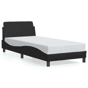 vidaXL Sengeramme Dover svart 90x190 cm kunstl&aelig;r