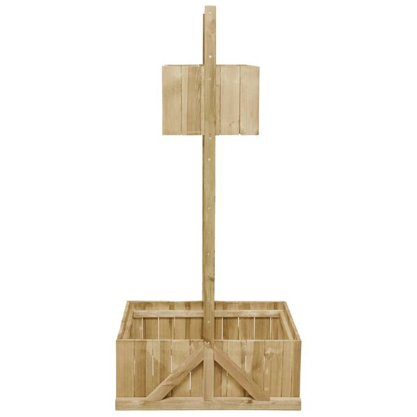 vidaXL Blomsterkasse med espalier impregnert furu