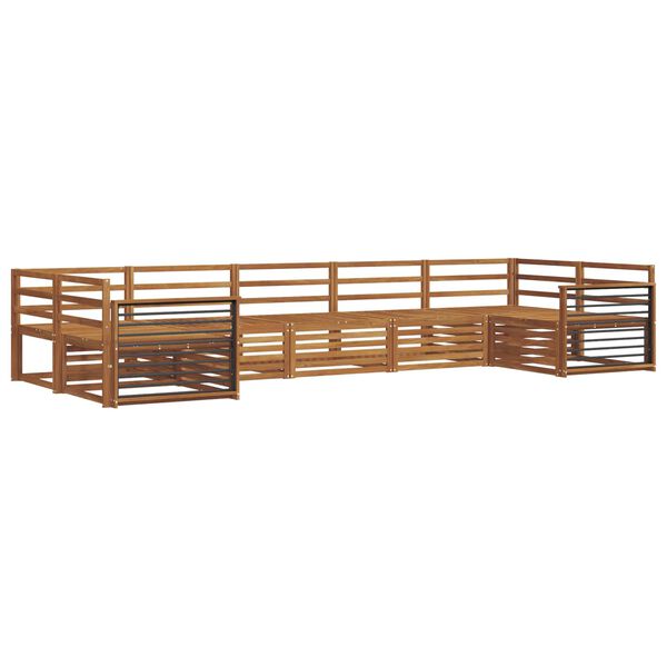 vidaXL Sofasett 7 pcs Naturlig Solid akasietre
