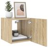 vidaXL Vegghengt TV-benk med LED sonoma eik 30,5x35x30 cm