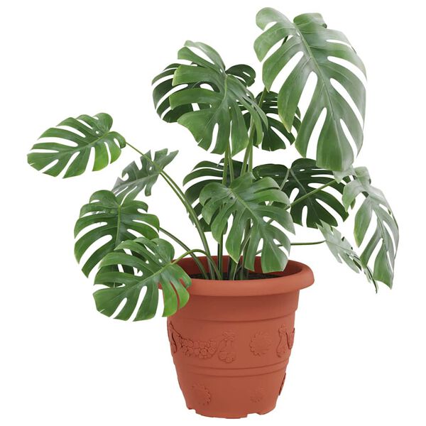 vidaXL Rund Blomsterpotte 6 pcs Klinker R&oslash;d &Oslash; 26 x 21.5 cm Plast