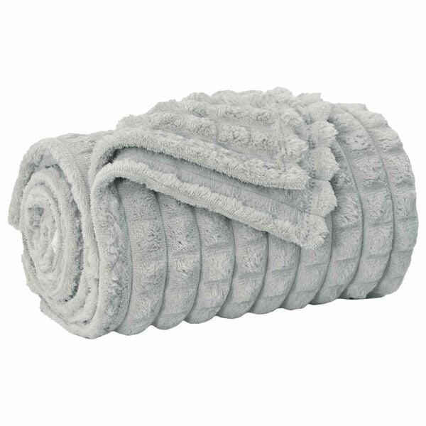 vidaXL Kastteppe Gr&aring; 150 x 130 cm Fleece