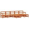 vidaXL Hage lounge sett 6 pcs VoksBrun Massiv furu