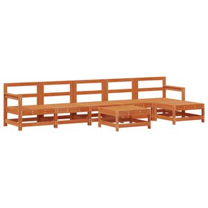 vidaXL Hage lounge sett 6 pcs VoksBrun Massiv furu