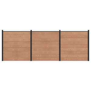 vidaXL Gjerdeplate 3 pcs WPC og Aluminium Brun
