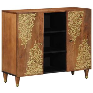vidaXL Serviesskap med hylle Brun 90 x 33 x 75 cm Massiv mango tre