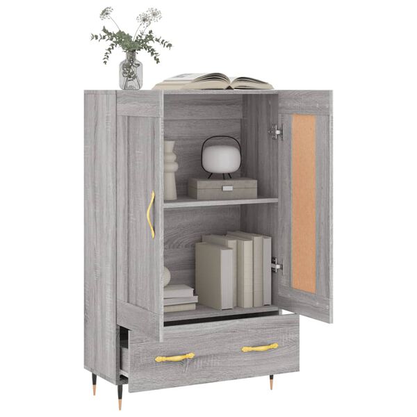 vidaXL Highboard gr&aring; sonoma 69,5x31x115 cm konstruert tre