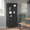 vidaXL Highboard VIKEN svart 80x40x190 cm heltre furu