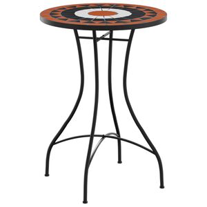 vidaXL Bistrobord med mosaikk terrakotta og hvit &Oslash;50x70 cm keramikk